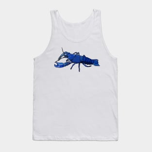 Blue marron crayfish cartoon illustration Tank Top